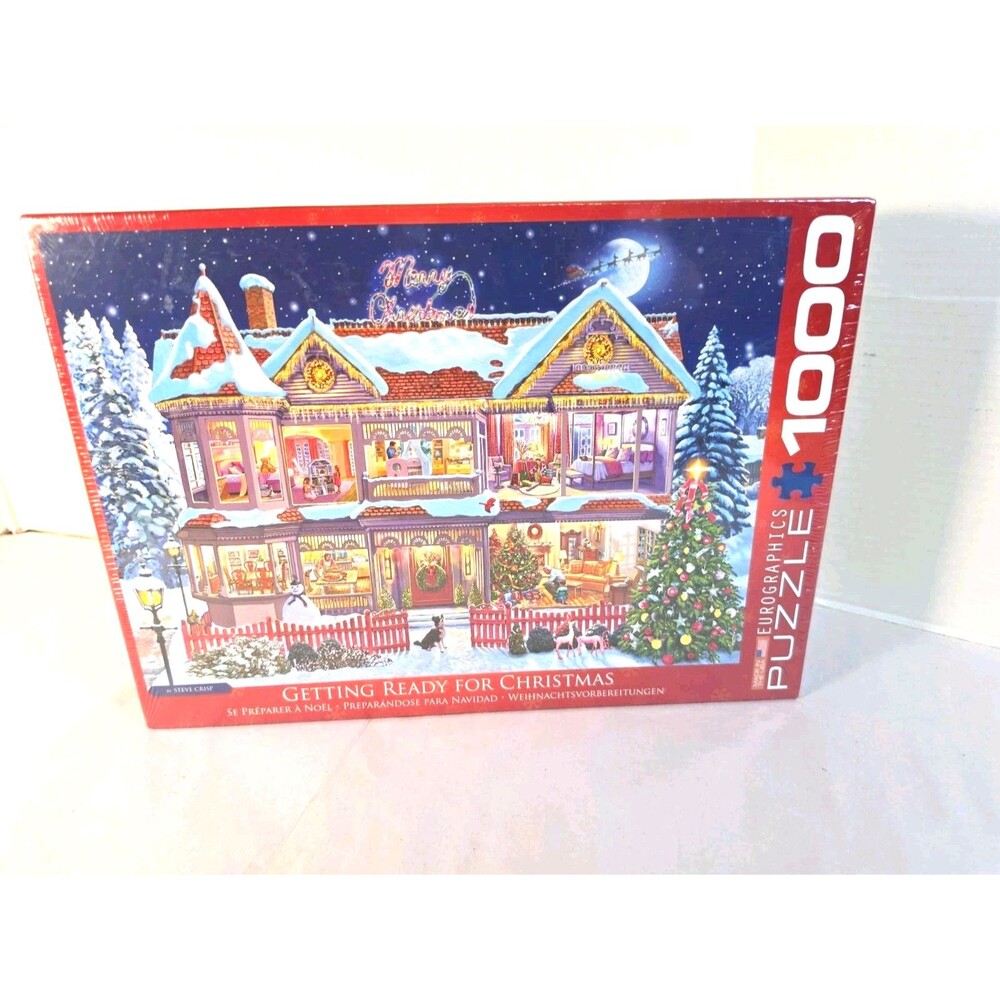 New Sealed EuroGraphics Getting Ready for Christmas Puzzle 1000 Pc USA